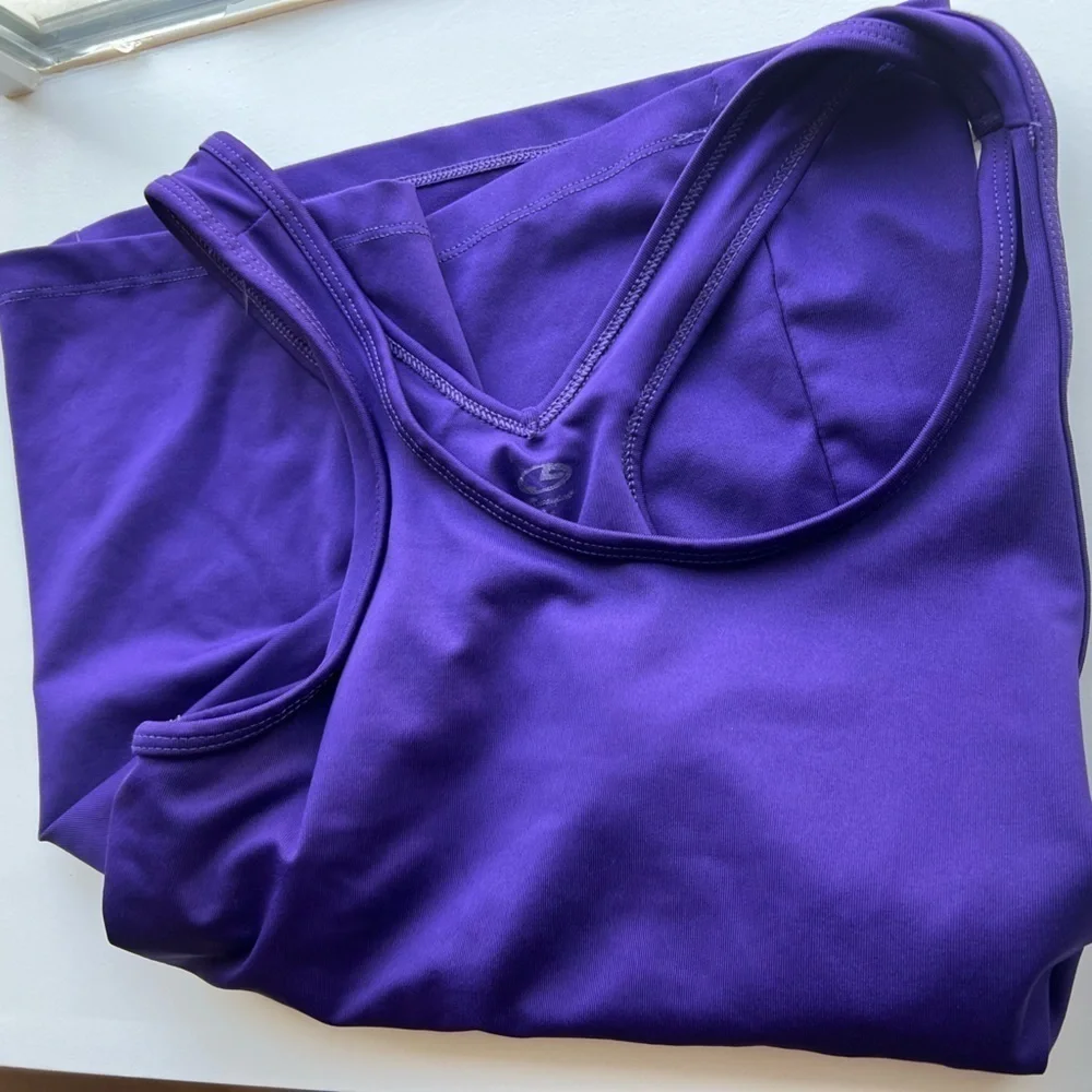 Champion Women's Purple Tank Top Activewear Racerback Built In Bra